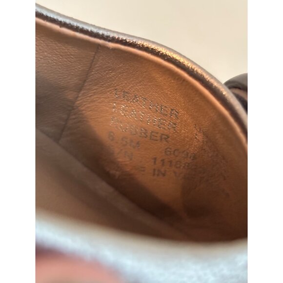 Tory Burch Metallic Rose Gold Leather Ballet Flats Scalloped Edge & Logo 6.5M - Picture 6 of 11